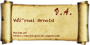 Várnai Arnold névjegykártya