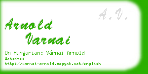 arnold varnai business card